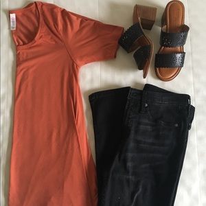 Lularoe solid orange perfect tee XXS